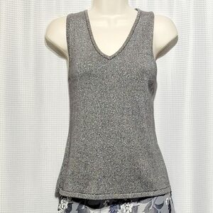 Vintage Finity Naturals Sparkly Silver Metallic Dressy Top